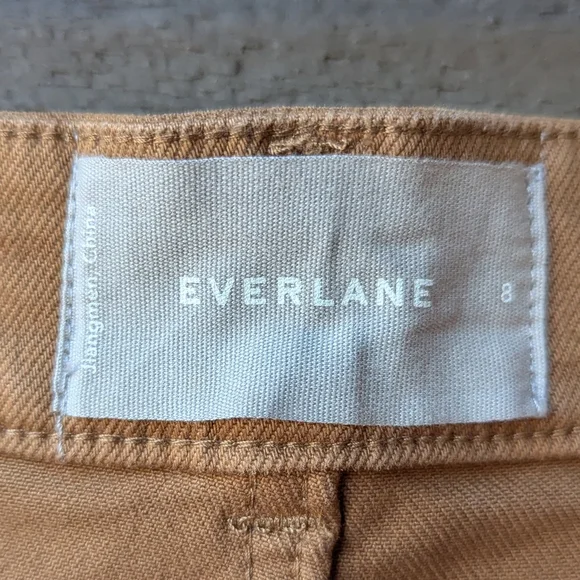 Everlane Patch Pocket Skirt Structured Cotton Size 8 Camel Tan - Picture 6 of 8